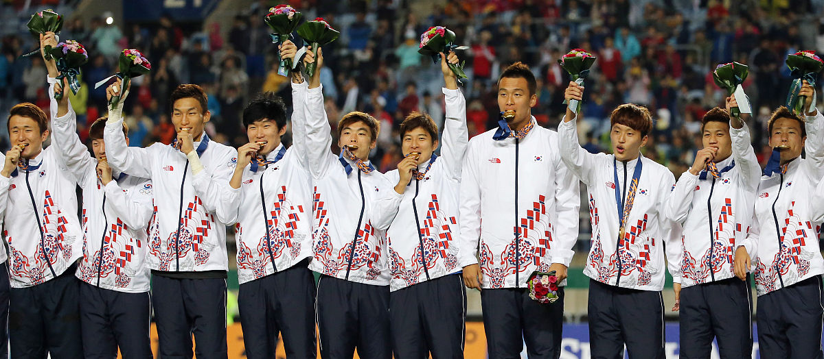 韩国国家队在比赛中大获全胜